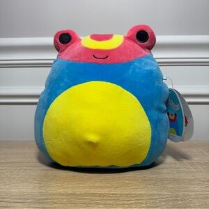 8” WAMINA Kellytoy Blue and Yellow Stuffed‎ Animal Frog